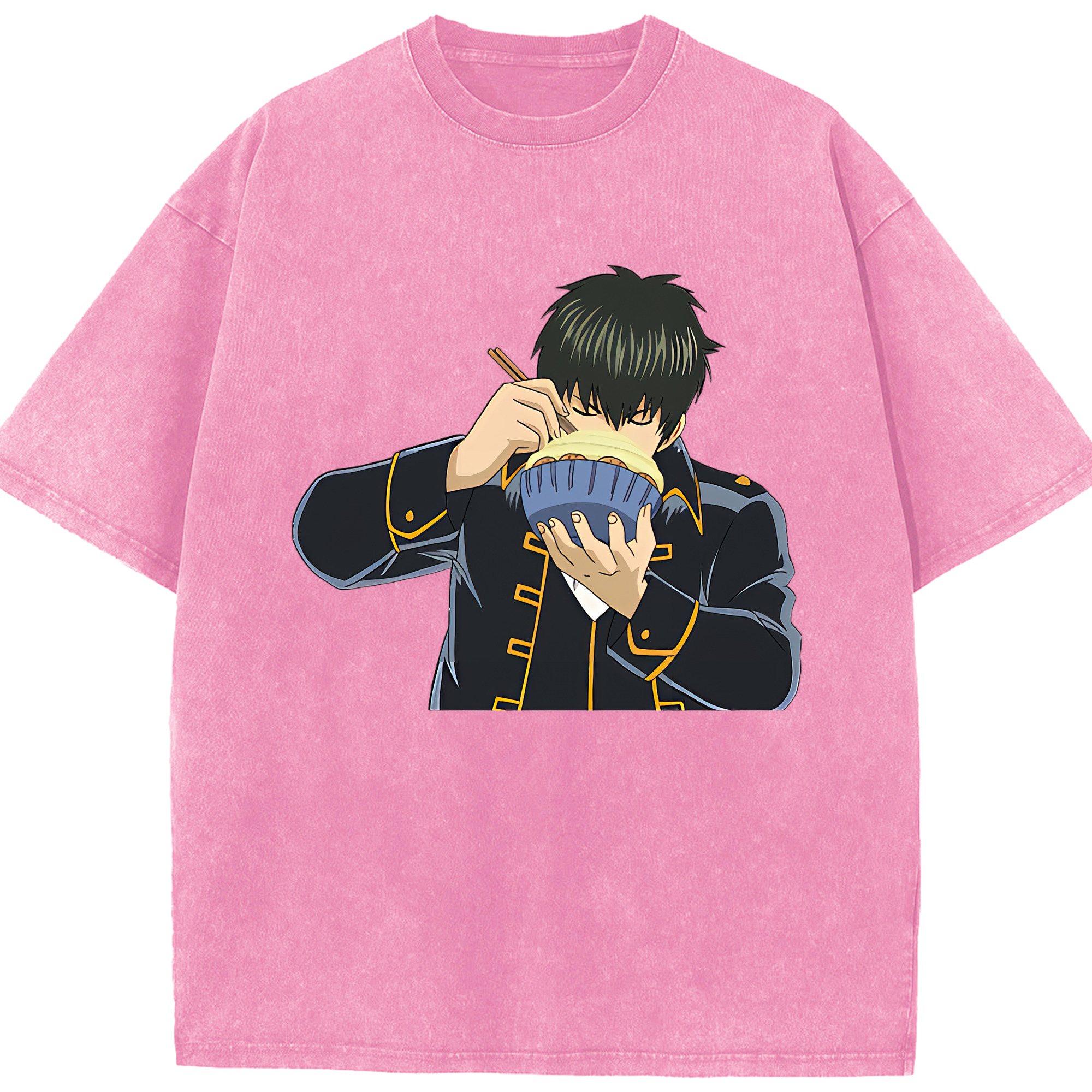 （画像用） ぎんたま 坂田銀時（さかたぎんとき） 神楽 志村新八（しむら しんぱち） GINTAMA Sakata Gintoki Kagura Shimura Shinpachi 綿100% ヴィンテージ風 半袖Tシャツ（フロントプリント）